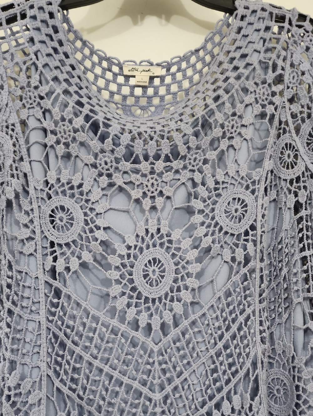 Ultra Pink Crochet Lace Tunic - Lavender Blue - Picture 6 of 7
